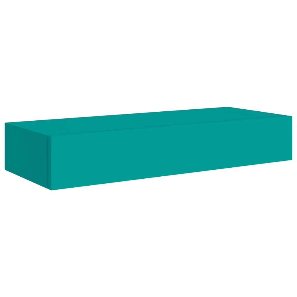 Wandregale mit Schubladen 2 Stk. Blau 60x23,5x10 cm MDF
