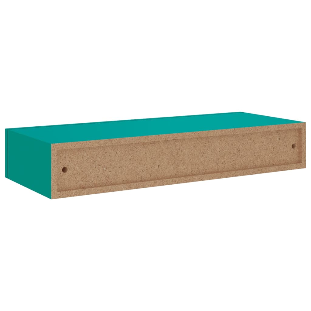 Wandregale mit Schubladen 2 Stk. Blau 60x23,5x10 cm MDF