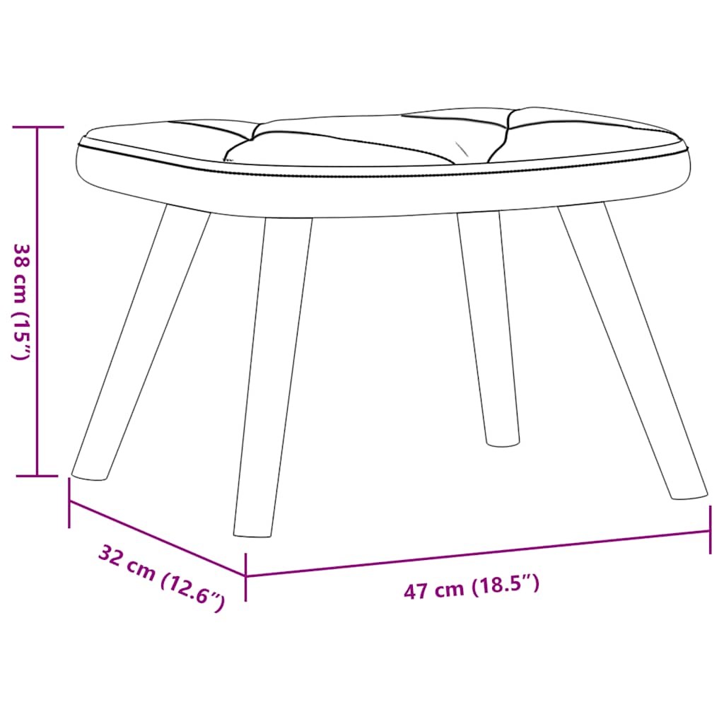 Relaxsessel mit Hocker Hellgrau Stoff