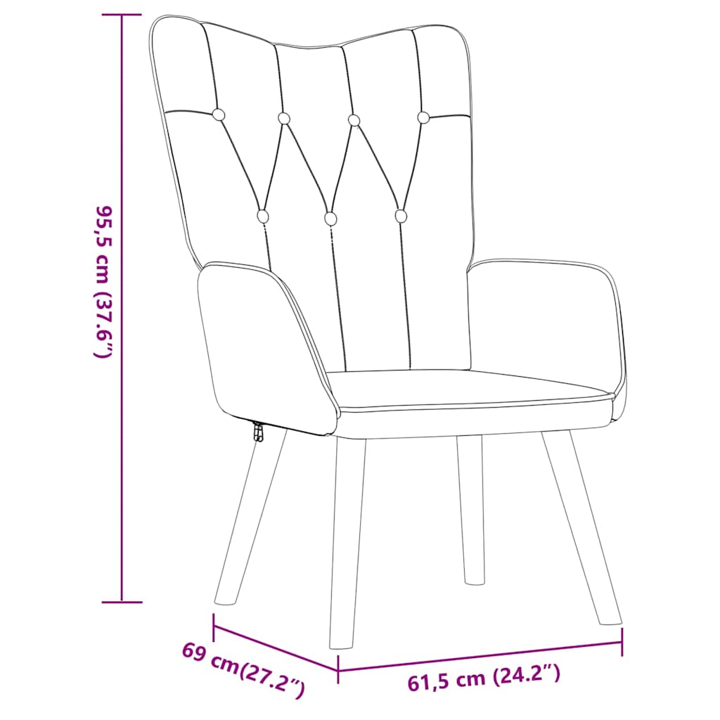 Relaxsessel mit Hocker Hellgrau Stoff