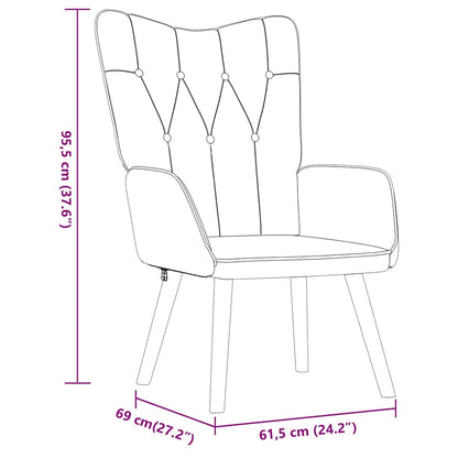Relaxsessel mit Hocker Blau Stoff