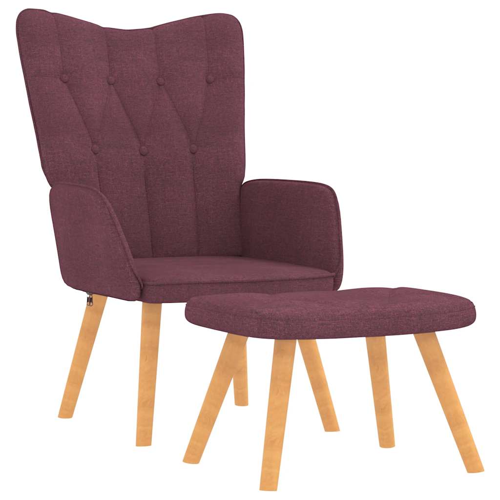 Relaxsessel mit Hocker Lila Stoff
