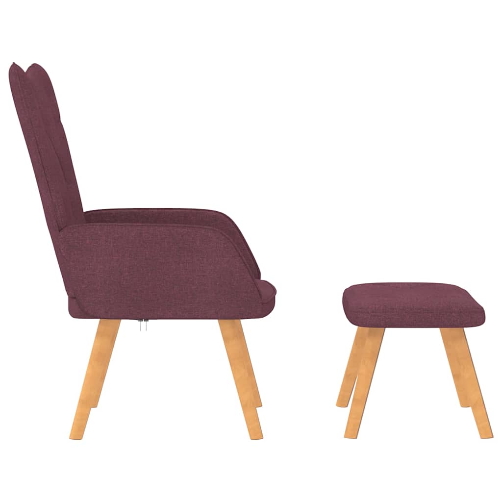 Relaxsessel mit Hocker Lila Stoff
