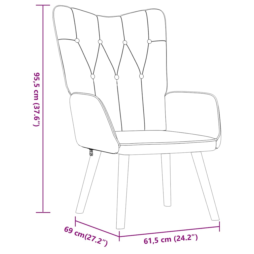 Relaxsessel mit Hocker Lila Stoff