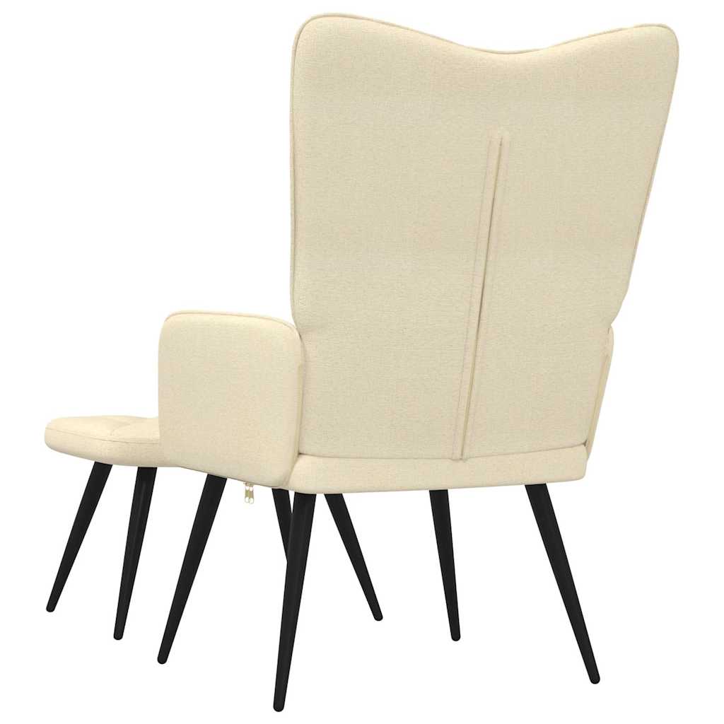 Relaxsessel mit Hocker Creme Stoff