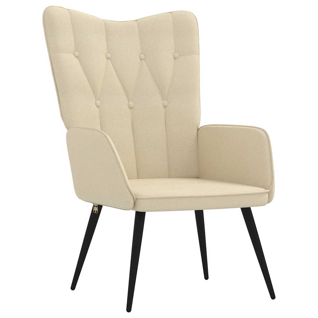 Relaxsessel mit Hocker Creme Stoff