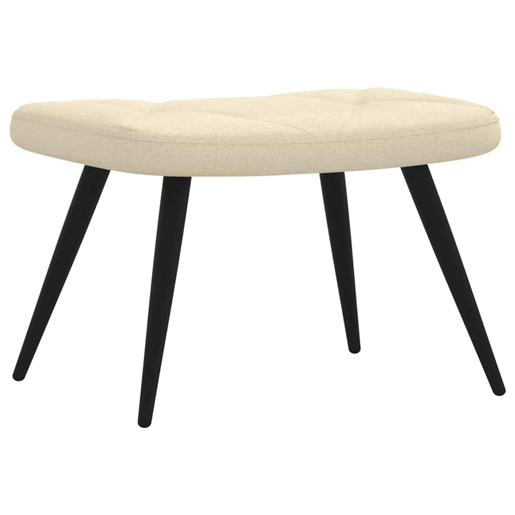 Relaxsessel mit Hocker Creme Stoff