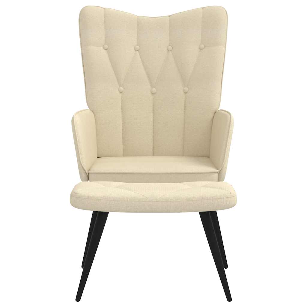 Relaxsessel mit Hocker Creme Stoff
