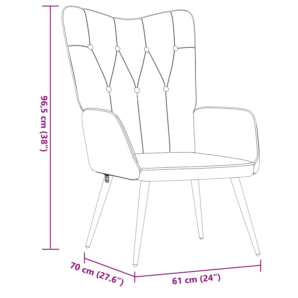 Relaxsessel mit Hocker Creme Stoff