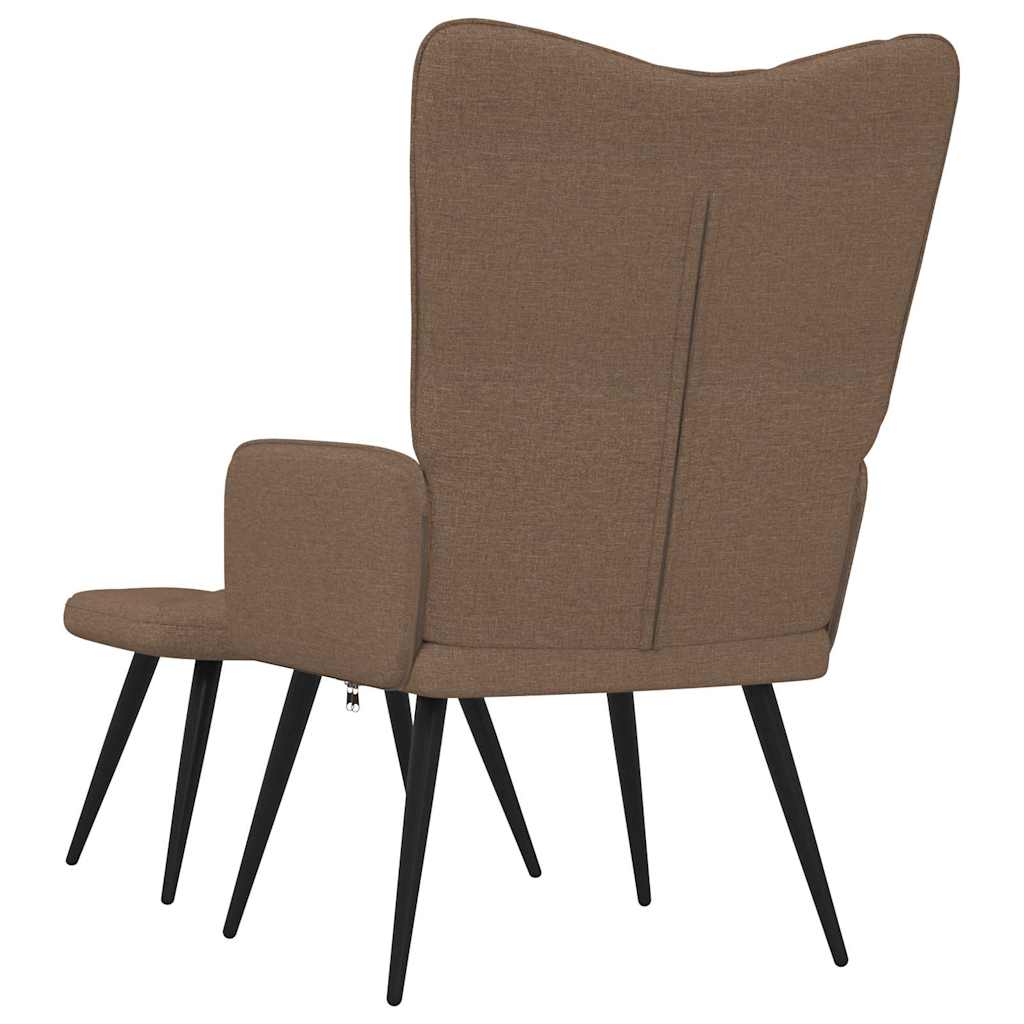 Relaxsessel mit Hocker Braun Stoff