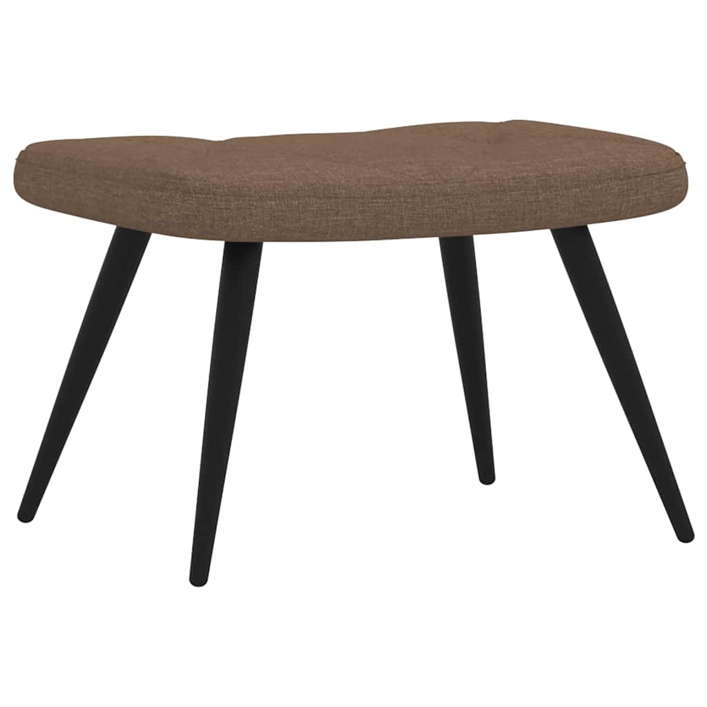 Relaxsessel mit Hocker Braun Stoff