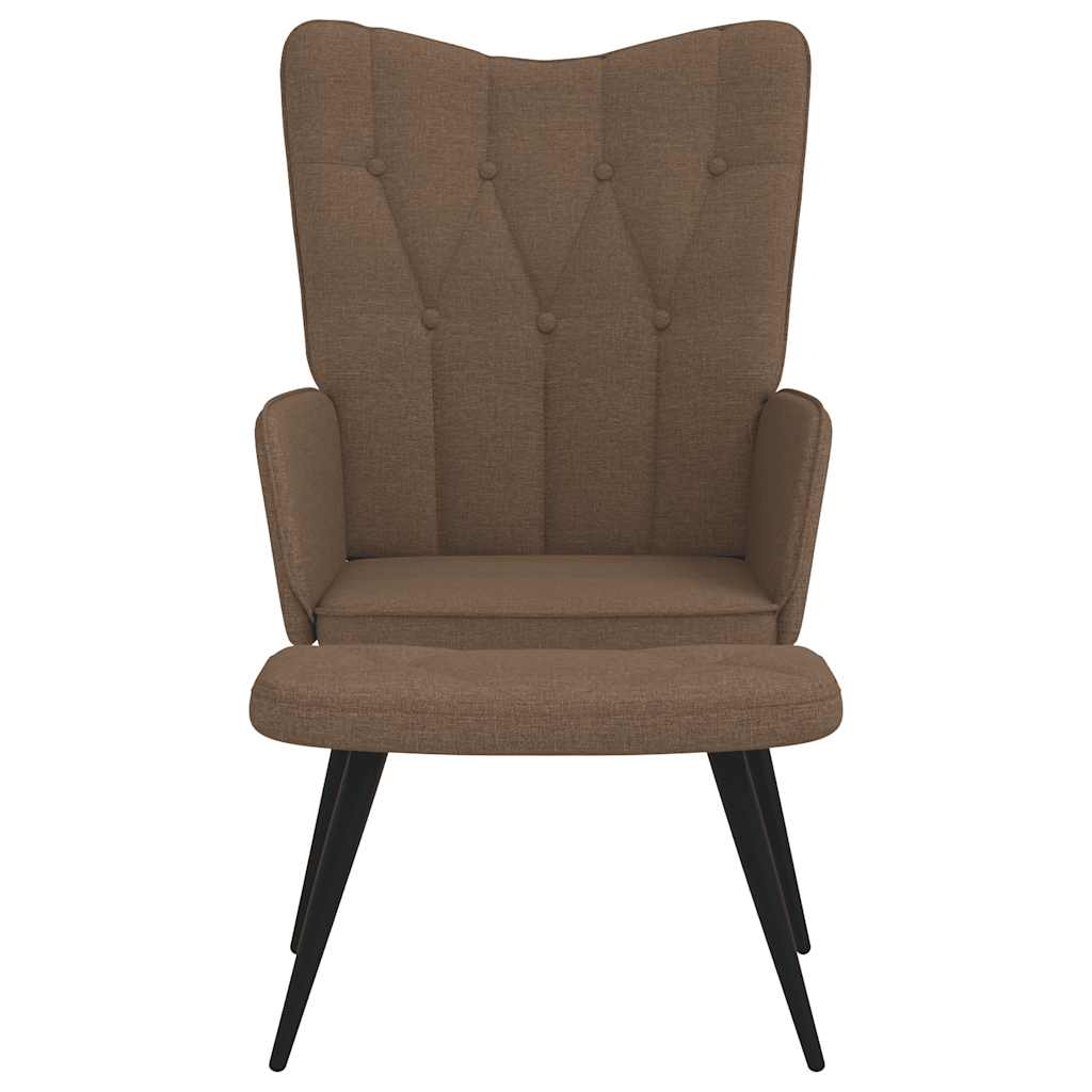 Relaxsessel mit Hocker Braun Stoff