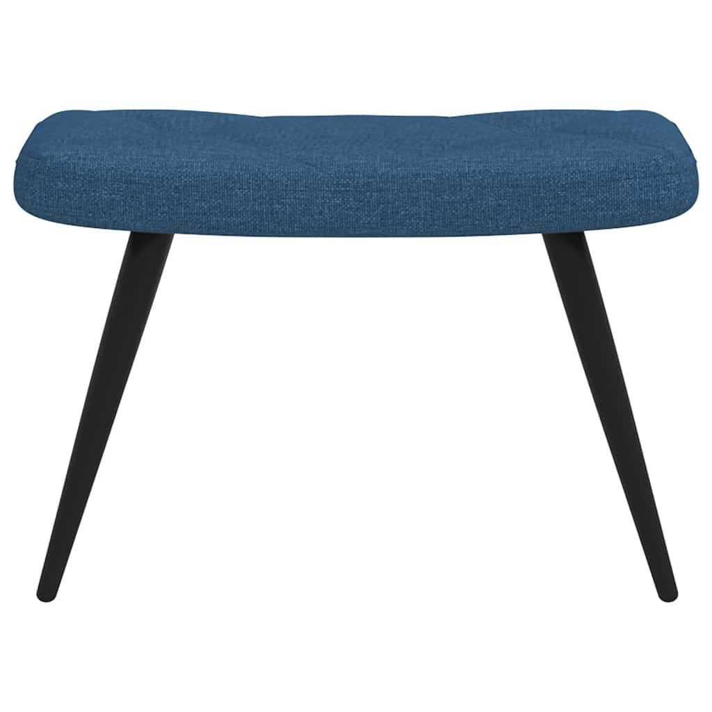 Relaxsessel mit Hocker Blau Stoff