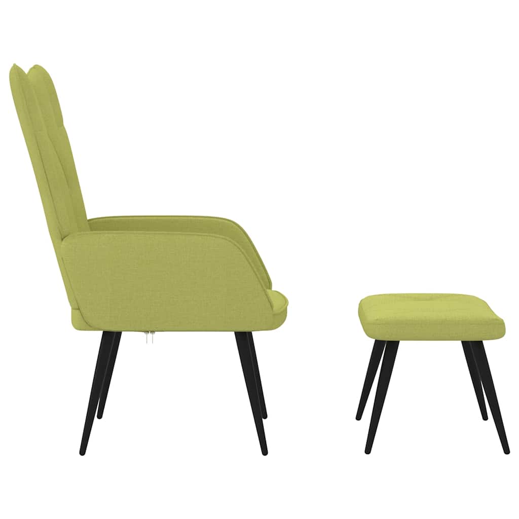 Relaxsessel mit Hocker Grün Stoff