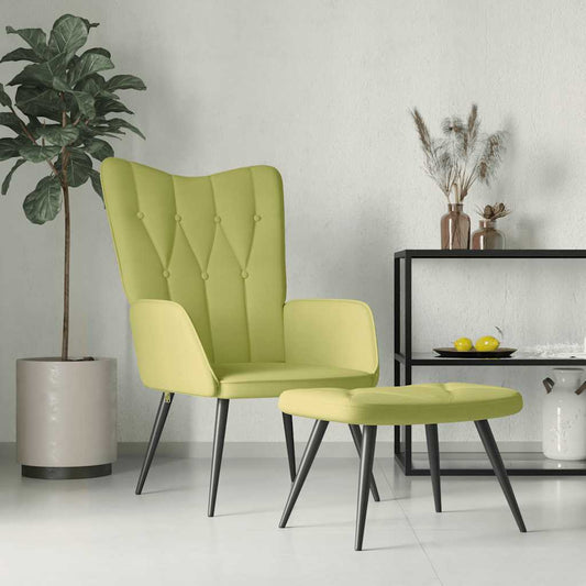 Relaxsessel mit Hocker Grün Stoff