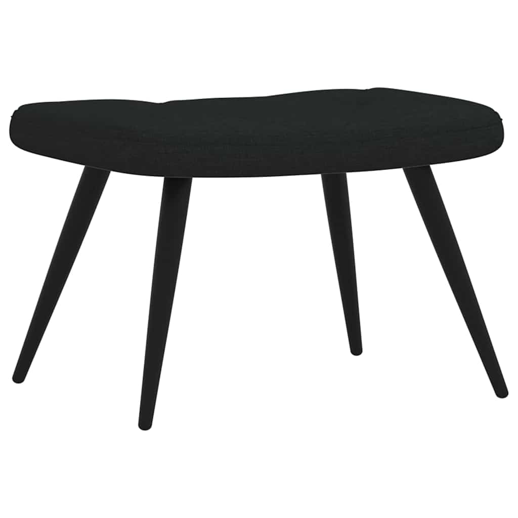 Relaxsessel mit Hocker Schwarz Stoff
