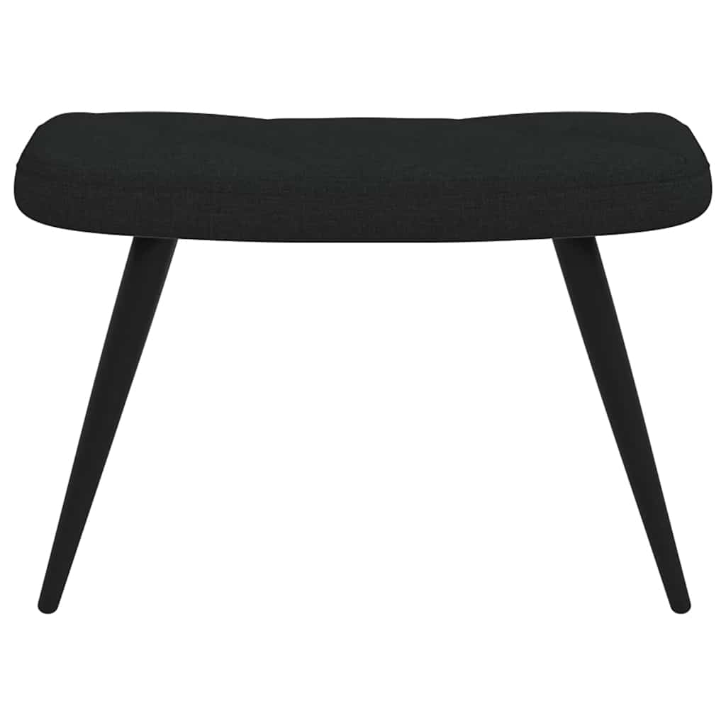 Relaxsessel mit Hocker Schwarz Stoff