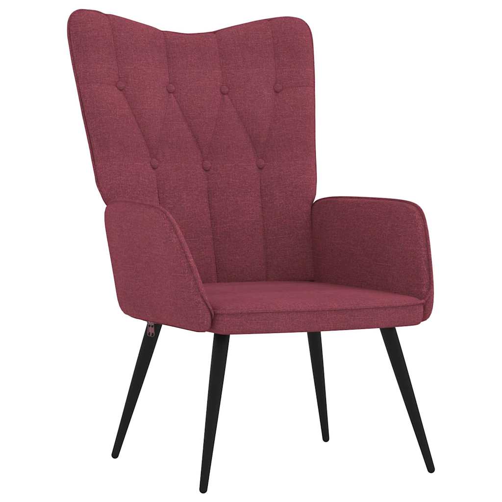 Relaxsessel mit Hocker Weinrot Stoff