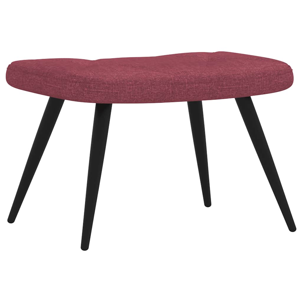 Relaxsessel mit Hocker Weinrot Stoff
