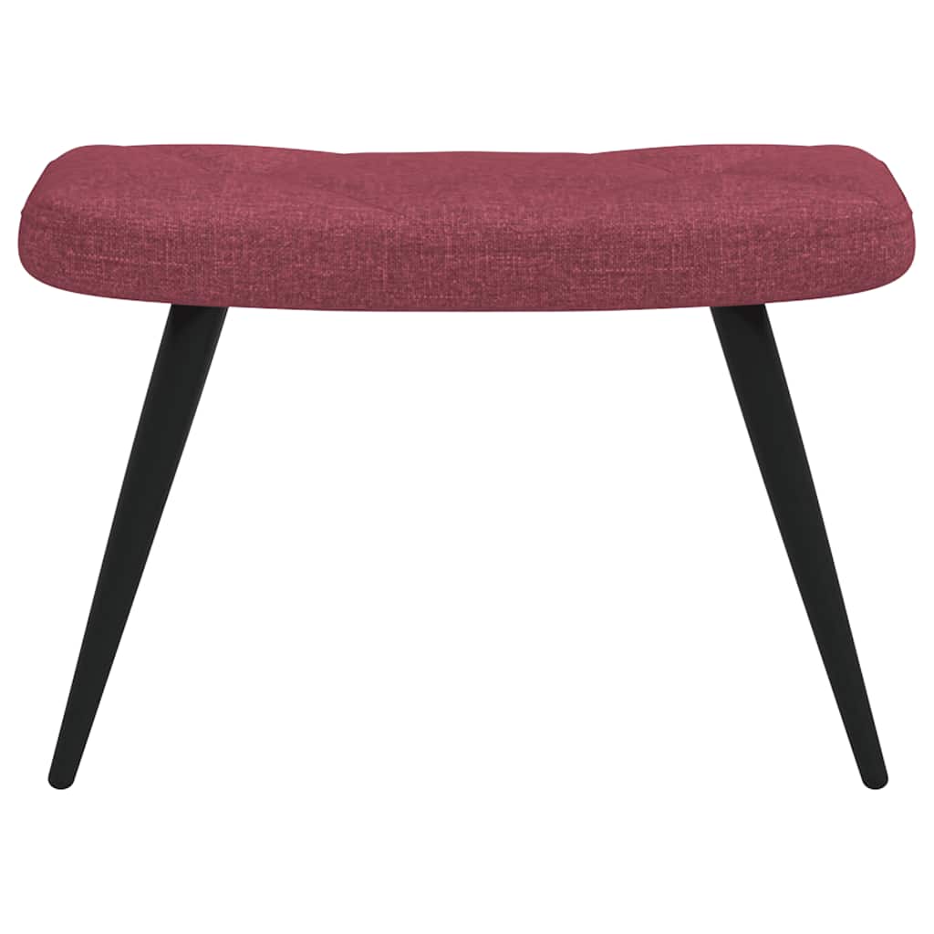 Relaxsessel mit Hocker Weinrot Stoff