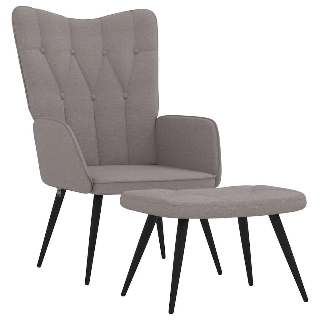 Relaxsessel mit Hocker Taupe Stoff