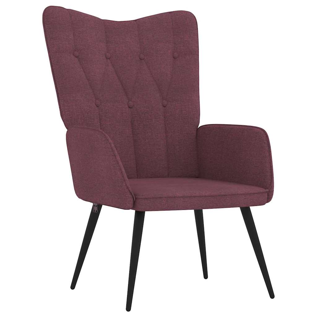 Relaxsessel mit Hocker Lila Stoff