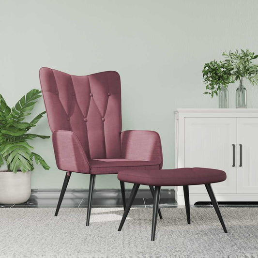 Relaxsessel mit Hocker Lila Stoff