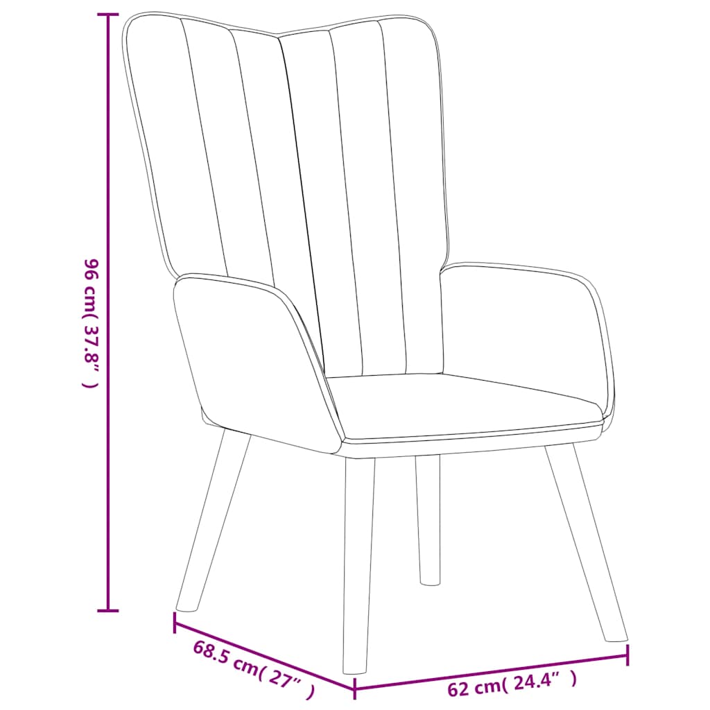 Relaxsessel mit Hocker Hellgrau Samt