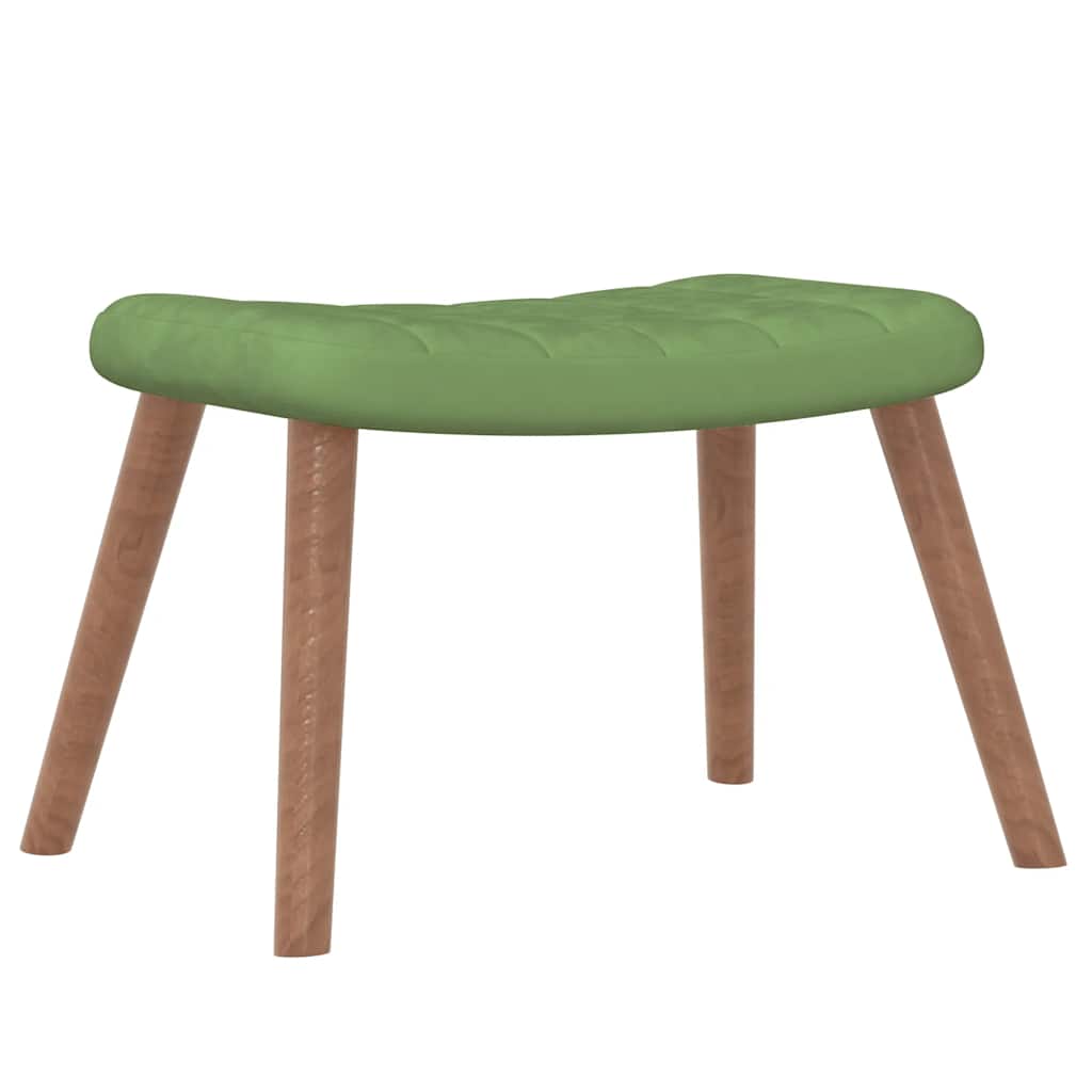 Relaxsessel mit Hocker Hellgrün Samt