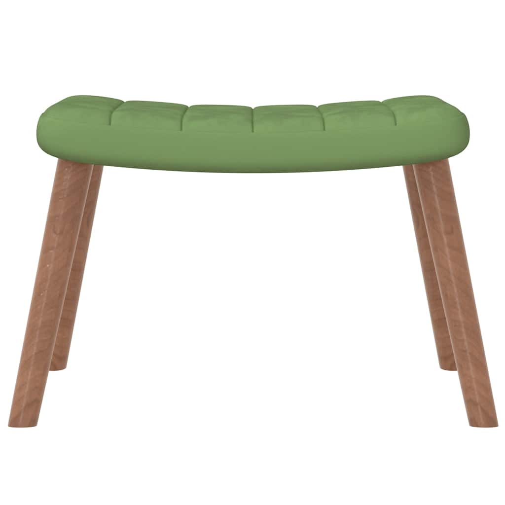 Relaxsessel mit Hocker Hellgrün Samt