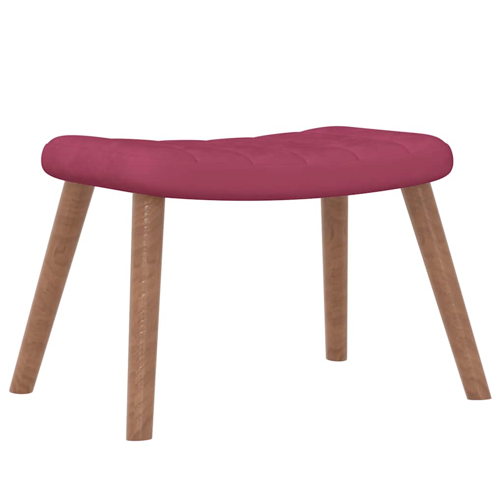 Relaxsessel mit Hocker Weinrot Samt
