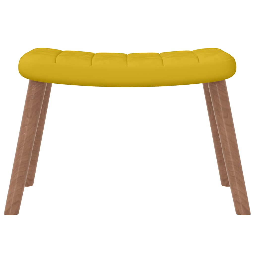 Relaxsessel mit Hocker Senfgelb Samt