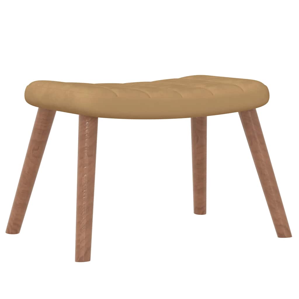 Relaxsessel mit Hocker Braun Samt