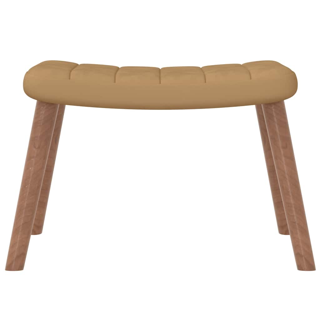 Relaxsessel mit Hocker Braun Samt