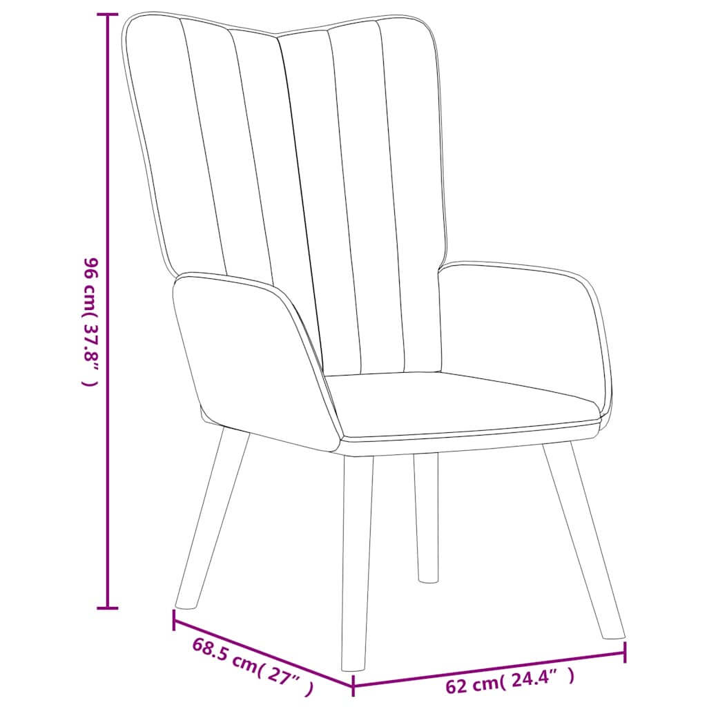 Relaxsessel mit Hocker Braun Samt