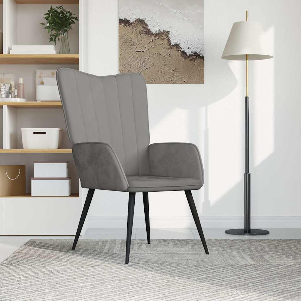 Relaxsessel Hellgrau Samt
