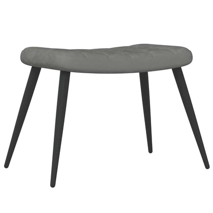 Relaxsessel mit Hocker Dunkelgrau Samt