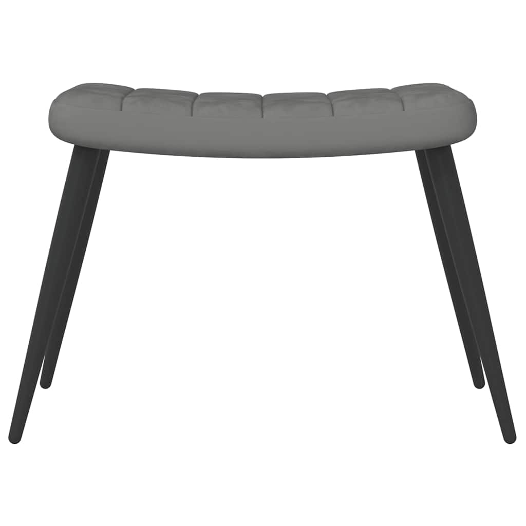 Relaxsessel mit Hocker Dunkelgrau Samt