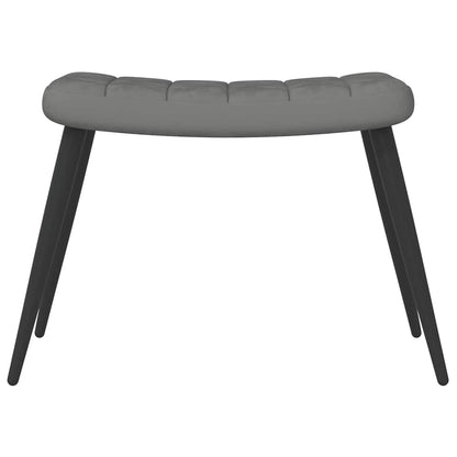 Relaxsessel mit Hocker Dunkelgrau Samt