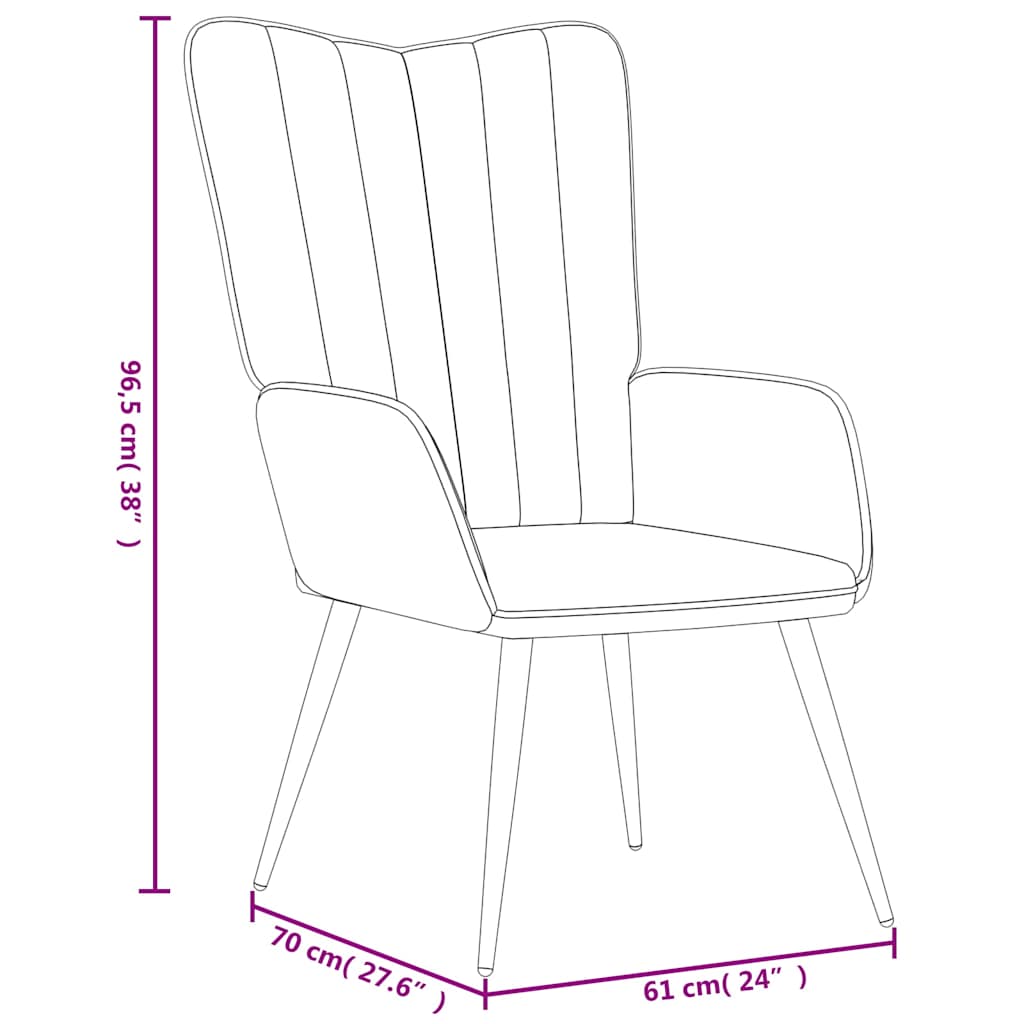 Relaxsessel mit Hocker Dunkelgrau Samt