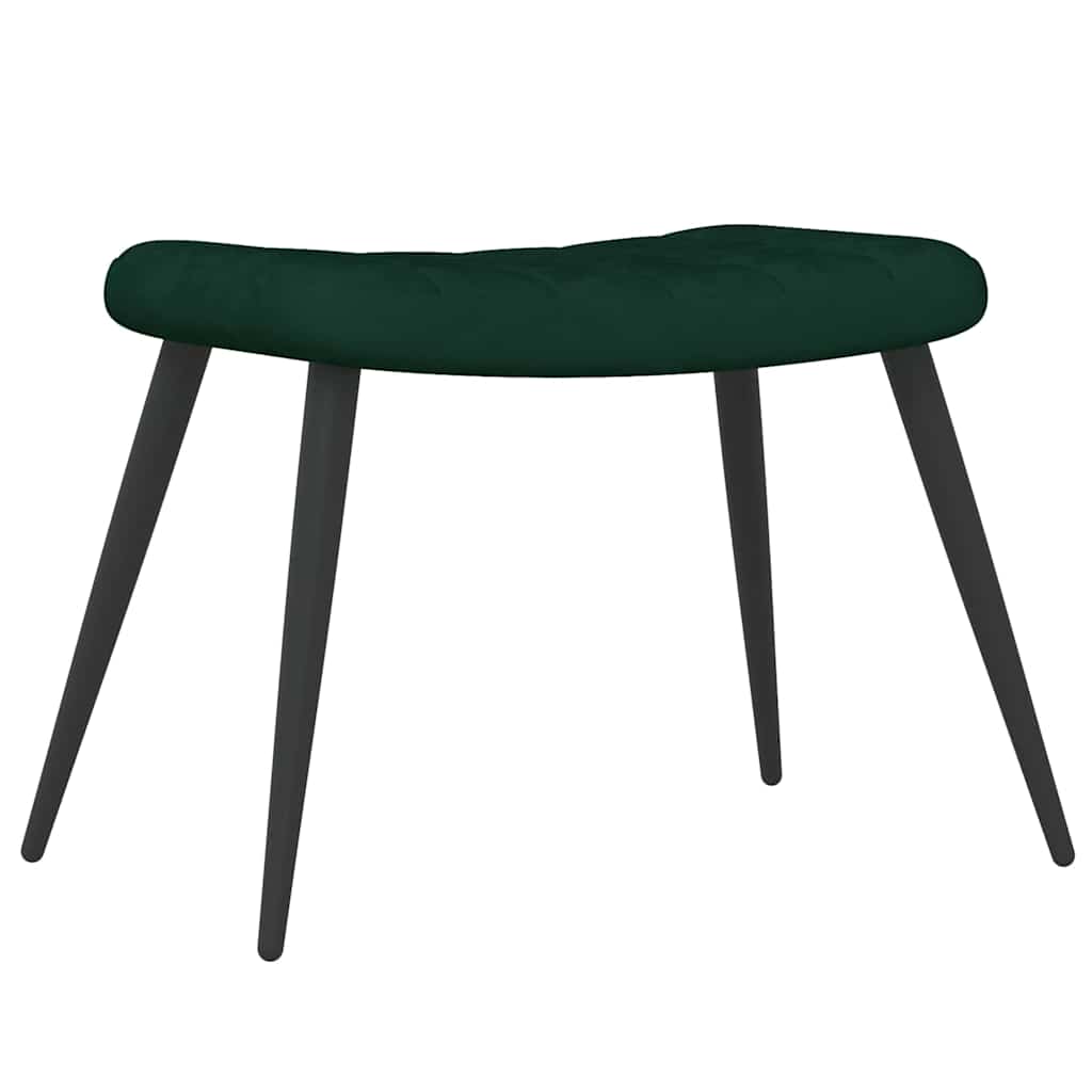Relaxsessel mit Hocker Dunkelgrün Samt