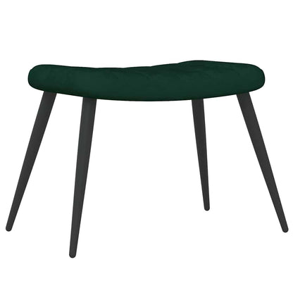 Relaxsessel mit Hocker Dunkelgrün Samt