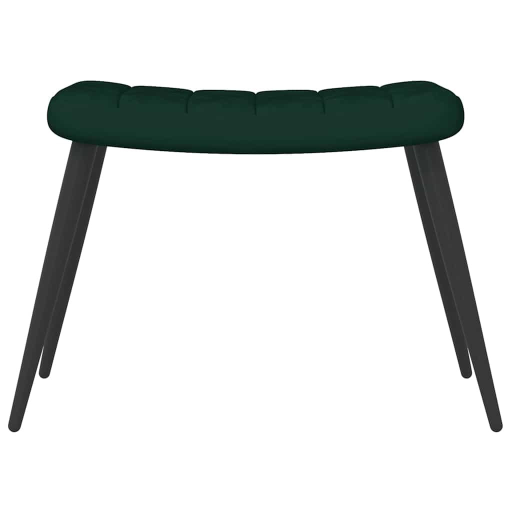 Relaxsessel mit Hocker Dunkelgrün Samt