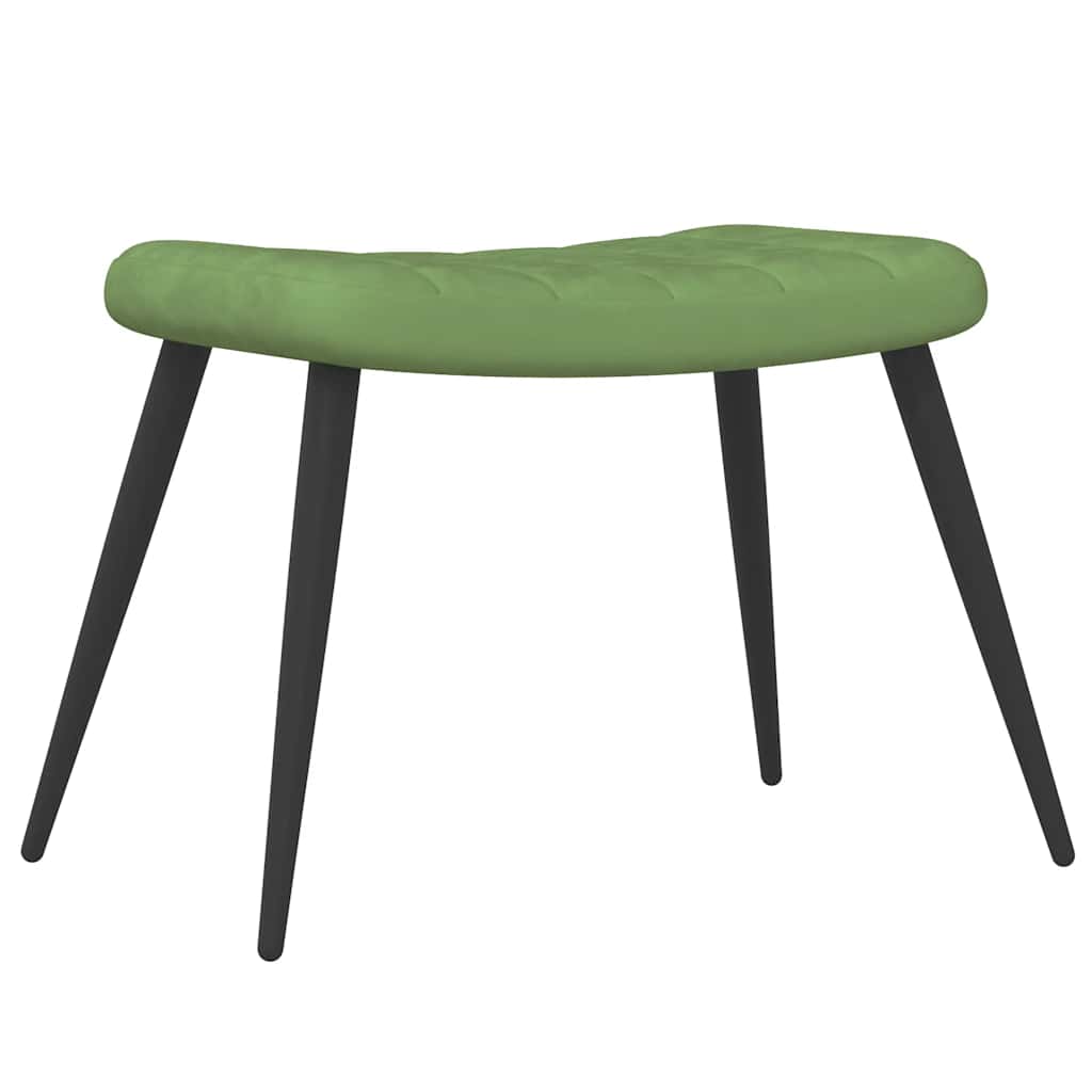 Relaxsessel mit Hocker Hellgrün Samt