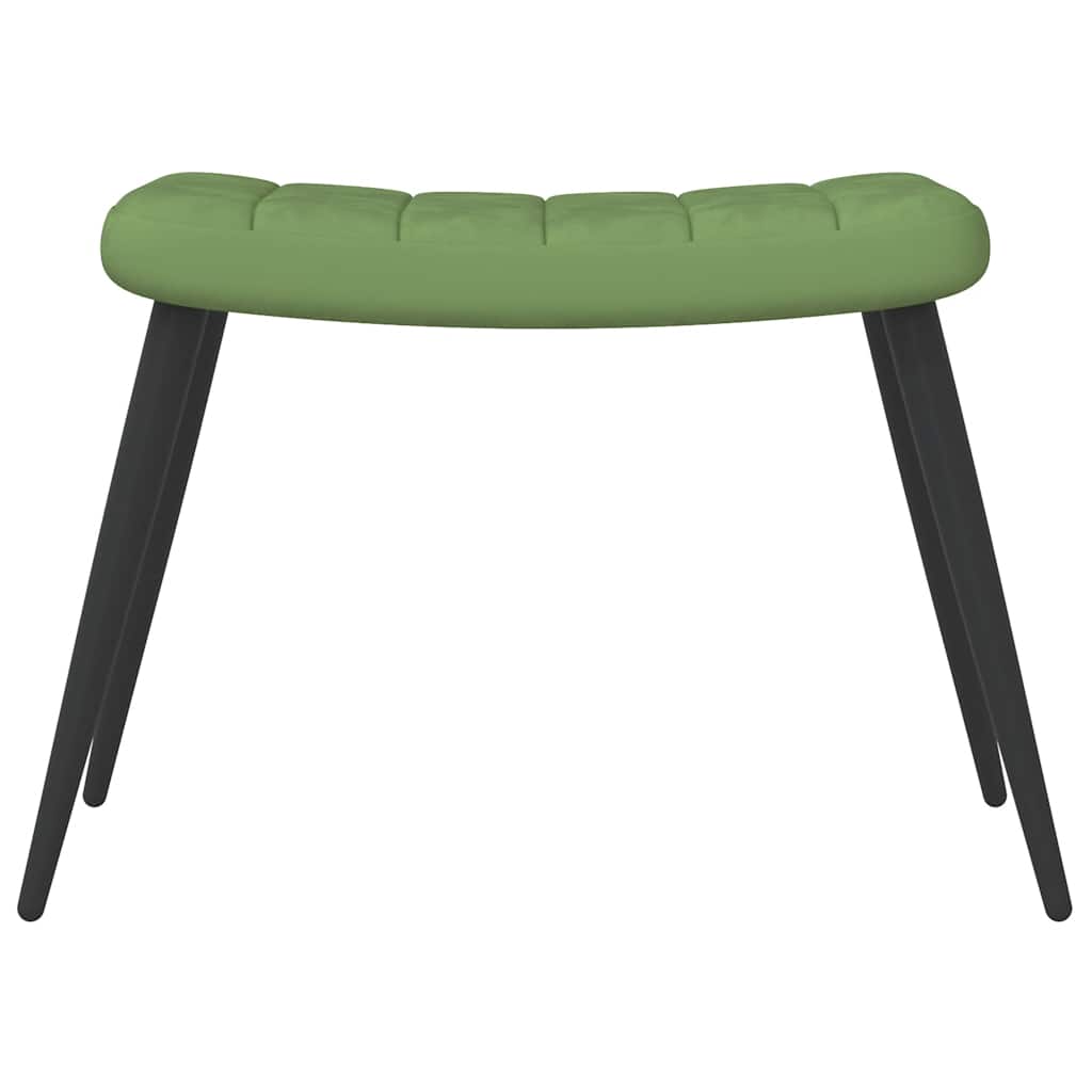 Relaxsessel mit Hocker Hellgrün Samt