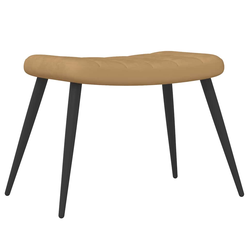 Relaxsessel mit Hocker Braun Samt