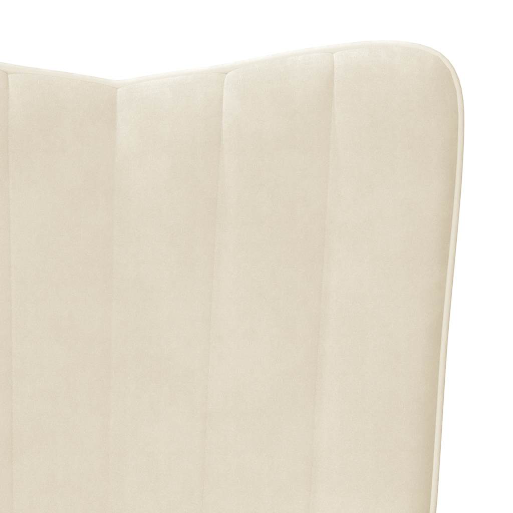 Relaxsessel mit Hocker Cremeweiß Samt