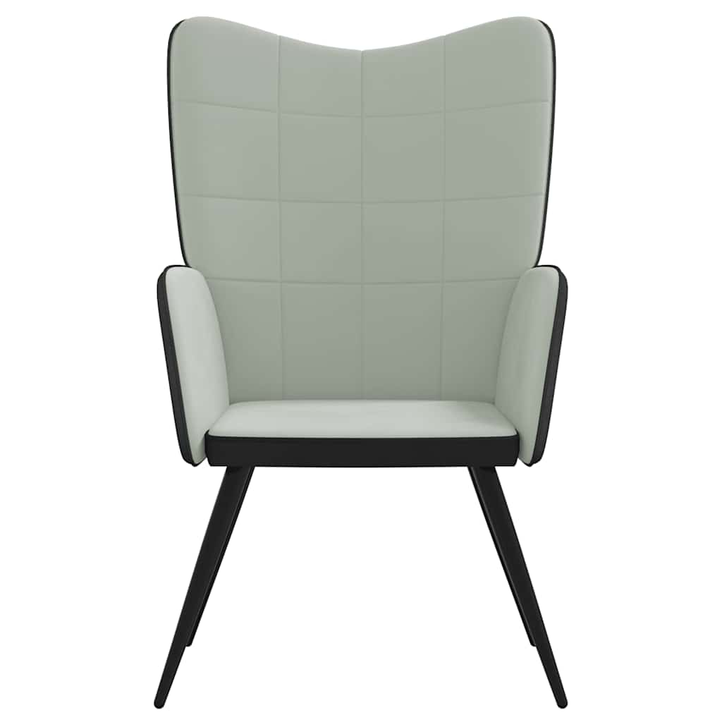 Relaxsessel Hellgrau Samt und PVC