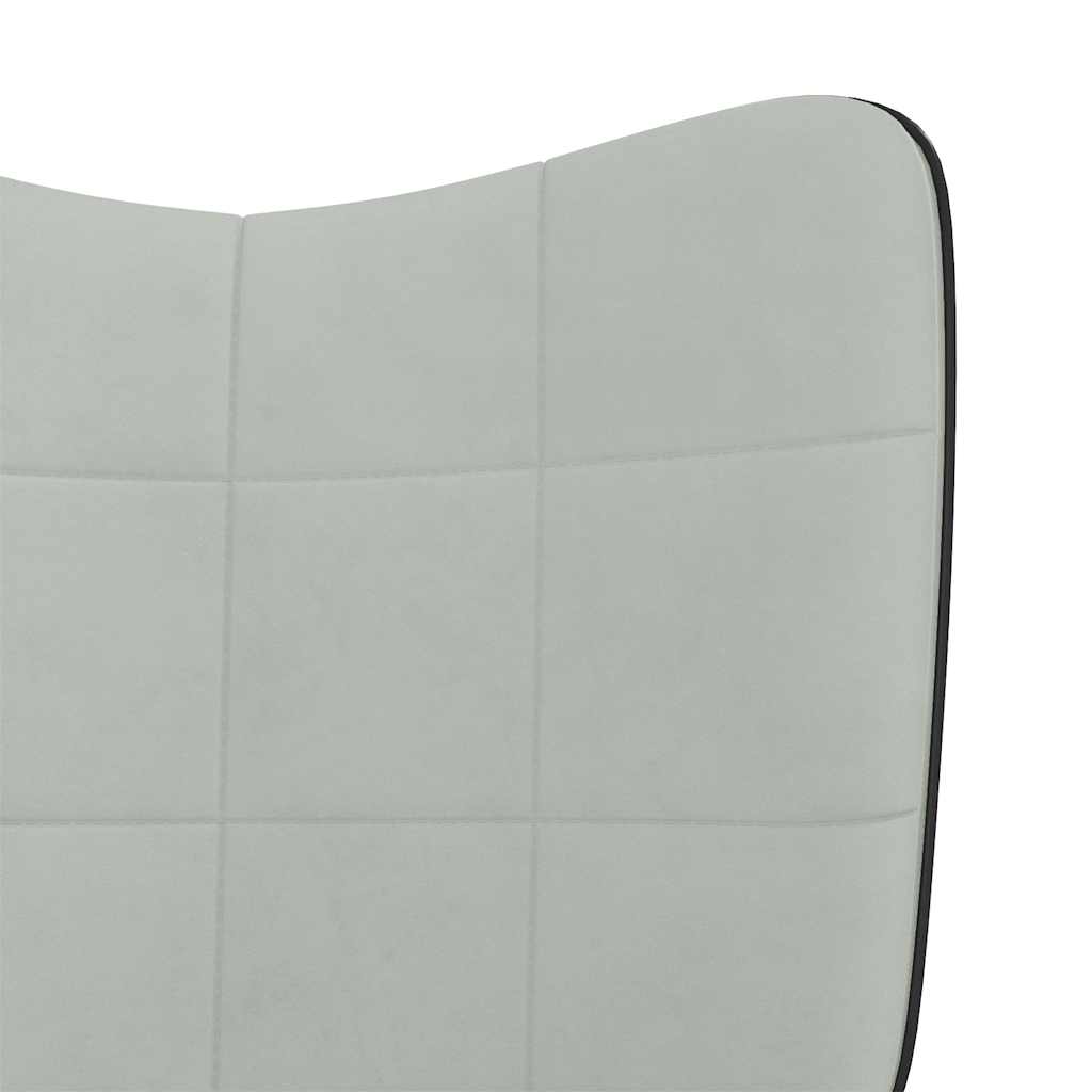 Relaxsessel Hellgrau Samt und PVC