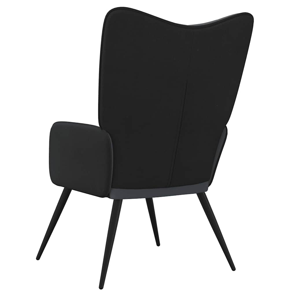 Relaxsessel Dunkelgrau Samt und PVC